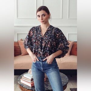 Mille Charlie Top in Midnight Garden size XS